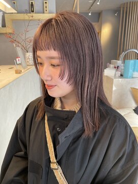 ミー(mii) 【mii】ウルフカット/ピンクパープルグレージュ