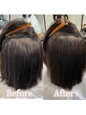 美髪ストレート　髪質改善　簡単スタイリング