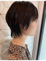 ナタン 自由が丘(NATHAN)&nbsp;ロブヘア×グレイアッシュ×ボブショート×小顔補正立体カット