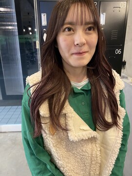 シェル 津山の手店(shel) 【cassis pink】20代30代艶感暖色系カラーシースルーバング