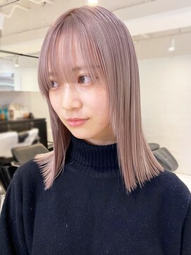 アルバム 渋谷パルコ(ALBUM) ホワイトピンク_外ハネボブセクションカラー_ba384103