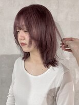ラベル 渋谷(LAVEL) ピンクブラウンワインレッド姫カットレイヤー