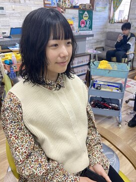 ラッコのおひるね 波巻きパーマ大きめ