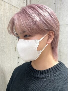 サンクマーケット 渋谷(cinq MARKET) 渋谷メンズブリーチカラーピンクベージュカラーセンターパート