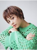 大人かわいい小顔ショートショートヘア30代40代50代白髪ぼかし