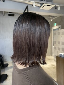 エリマ 調布(elima) レディース切りっぱなしボブ外ハネボブショコラブラウンカラー