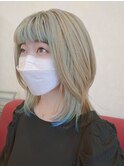緑が映えるインナーカラー
