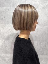 バランス 原宿 表参道(balance)&nbsp;【髪質改善】ヘーゼルベージュハイライト×ボブ YUKA