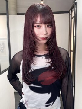 ミュウアンド(Mew＆) 【@re_n___】ワインレッド/レイヤーカット