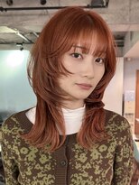ノラジャーニー(NORA Journey)&nbsp;上田/ウルフカットミディアムレイヤーハッシュカットオレンジ