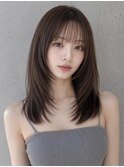韓国ヘアレイヤー顔周りレイヤー小顔カットグレージュ