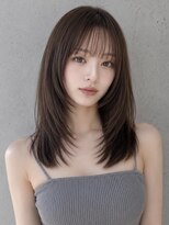 ユーフォリア 渋谷グランデ(Euphoria SHIBUYA GRANDE)&nbsp;韓国ヘアレイヤー顔周りレイヤー小顔カットグレージュ