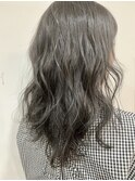 グレイアッシュ×セミロングレイヤー【R's hair yasu】