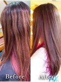 20代30代おすすめ☆シルキーベージュ×ピンクインナーカラー