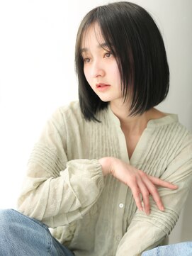 アイニティ 江坂(Inity) ［Inity］地毛風カラー　オリーブグレージュ　ボブ