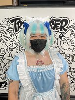 トリックストア(TRICK STORE) 【最強ボブ】ホワイト×水色【インナーカラー】