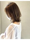 各務原★小顔前髪の外ハネボブ大人可愛いアッシュブラウン