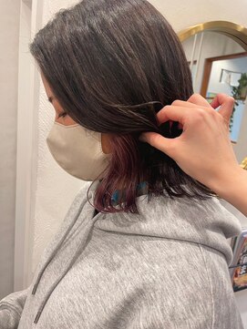 リタ(Lita.) インナーカラー 抜け感ボブ まろみラベンダー くすみパープル 冬