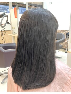 カットハウス はさみの部屋 ブルージュカラー/サイエンスアクア/セミロング/内巻き/ツヤ髪