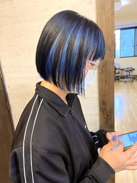 ノブレス ノアール(NOBLESSE NOIR) ブルーインナーラインボブ/デザインカラー