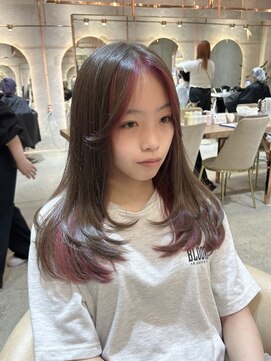 ロンド エスポワール 錦糸町(Lond espoir) デザインカラーレイヤーカットウェットヘアオリーブベージュ