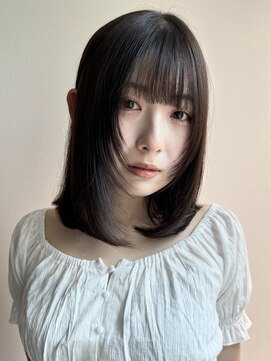 ガーランドギンザ(Garland Ginza) 鎖骨ミディアム長めボブ顔まわりレイヤーアッシュブラウン