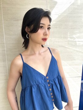 オーロ(ORO) 小顔に見えるボブルフ黒髪ボブ暗めカラー