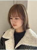 【YOKE】切りっぱなしバブくすみベージュ大人ボブハイトーンボブ