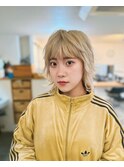 Hair by ryu 【　ブロンドヘア　ウルフ　外ハネスタイリング】