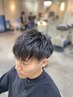 メンズ限定　【朝のセットが簡単に!!】　メンズカット+ポイントパーマ