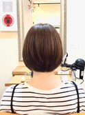 縮毛矯正/ミニボブ/顎ラインボブ/マロンベージュ