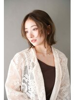 トクテ 高円寺(tokute)&nbsp;くびレイヤーエモージュ前髪モテベージュレイヤーミディ/高円寺