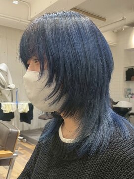 クラップス 杉田店(CLAPS) ウルフカット/顔周りレイヤー/ざくざくレイヤー/ブルーネイビー