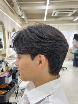 ニコ トウキョウ ヨコハマ(nico) メンズセンターパートウルフセンターパートニュアンスパーマ襟足