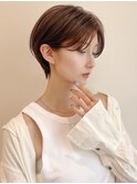 say.ショートボブひし形ショートハイライトヘーゼルグレージュ