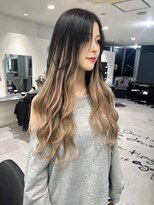 キング 心斎橋店(K!ng) レイヤーカットブリーチなしダブルカラーインナーカラー韓国