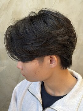 ルーメン 各務原(ROOO MEN) メンズセンターパートマッシュフェザーパーマ