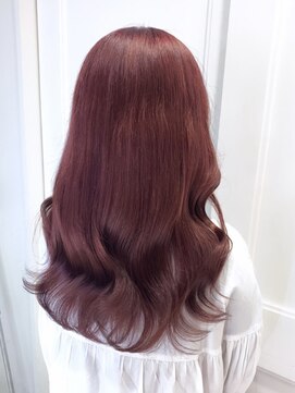 ユキオ(Yukio) 暗髪ピンクブラウン◎シースルーバング韓国風巻き髪