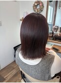 切りっぱなし×明るめラベンダー