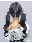 【推し活ヘア】髪リボンツインヘア