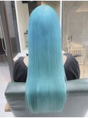 水色ブルーカラー/髪質改善カラー美髪トリートメント