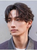 渋谷フェザーパーマニュアンスパーマメンズカットセンターパート