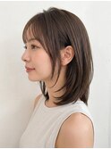 夏カラーブリーチなしミディアムレイヤー/ブラウン顔周りp北浦和