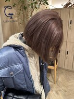 トリッカ 銀座(tricca)&nbsp;ラベンダーピンクベージュ/ケアブリーチ/ダブルカラー/ボブ