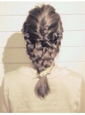 ヘアアレンジ【Lily】４つ編み風ダウンスタイルヘアセット♪野田