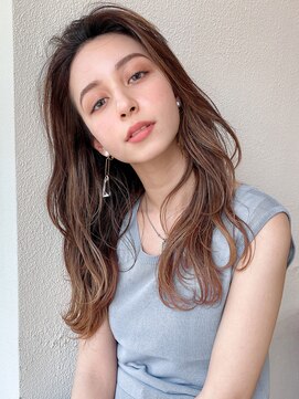 アフロート ディル(AFLOAT D'L) 大人可愛い薄めバングふんわりカールショコラアッシュ小顔カット