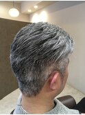 仙台D　グレイヘアを生かすソフトツーブロック×オールバック