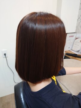 ヘアーカルチャー 小倉台店 HAIR CULTURE ミディアムストレートココアブラウン小顔ロブ