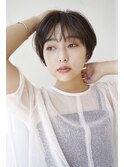 大人可愛い20代30代40代黒髪丸みショート◎