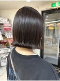 20代30代40代くびれボブ外ハネ/黒髪うるツヤ髪